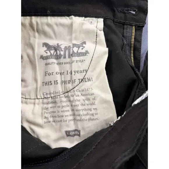 Levi 522 Slim Shorts Mens 30" Black Cutoff NWT - Picture 8 of 11